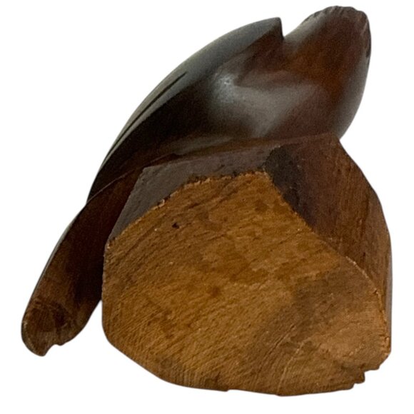 Hand Carved Wooden Eagle Figurine Rustic Decor 4” - Picture 7 of 7